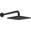 Image de Hansa Douchette HANSAVIVA 200x200mm, noir mat, Wd, sortie 357mm, chrome