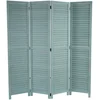 Image de Mendler Paravent Ängelholm, cloison de séparation, Style Shabby, 170x160cm - Vert