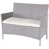 Image de Mendler Banc de Jardin Halden en polyrotin - Gris, Coussin Couleur crème