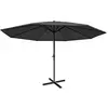 Image de Mendler Parasol Meran Pro, sans volants Ø 5m polyester/alu 28 kg - anthracite sans socle