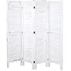 Image de Paravent HWC-G30, cloison de séparation, Pare-Vue, Brise-Vue, Style Shabby Chic, 170x160cm - Blanc