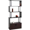 Image de Mendler Bibliothèque HWC-A27 Compartiment de Rangement avec Porte 183x80cm Brun foncé