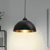 Image de B.K. Licht Lot de 2 suspensions Goldi, noir/doré, Ø 30 cm, métal, E27