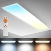 Image de B.K.Licht - Panneau LED avec télécommande, à intensité variable, dalle led, plafond, plafonnier led, lustre salon et cuisine et chambre, panneaux led, 100x25x6,3 cm, blanc