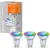Image de LEDVANCE Lampe à réflecteur LED intelligente avec technologie WiFi, base GU10, couleur de la lumière variable (2700-6500K), couleurs RVB variables, dimmable, remplacement 32W, SMART+ SPOT RVB,lot de 3