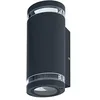 Image de LEDVANCE Applique murale à LED pour 2x ampoules GU10, éclairage pour l'extérieur, pour éclairage indirect bilatéral avec anneaux transparents, en aluminium gris foncé, ENDURA BEAM GAP Wall UpDown GU10