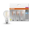 Image de Osram Lamps LED, Culot: E27, Blanc froid, 4000 K, 75W de remplacement pour 75 W Incandescent bulb, clair, LED BASE CLASSIC A, Paquet de 3