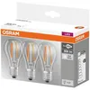 Image de OSRAM Lot de 3 Ampoules LED E27 standard claire 65 W équivalent à 60 W blanc froid
