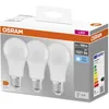 Image de Osram Lampe LED Base Classic A, en forme d'ampoule avec douille E27, non dimmable, remplace 100 watts, mat, blanc froid - 4000 Kelvin, lot de 3
