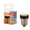 Image de OSRAM LED Star Flat mit 3.5 W (wie 28W), 300lm/2700K, 827 warmweiß, frosted, Kunststoff in Schwarz, mit E27 Schraubgewinde, nicht dimmbar, 35 mm Durchmesser.