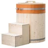 Image de Home Deluxe - Baignoire Froide Arum   72 cm, Hauteur extérieure 100 cm, épicéa Nordique, avec Couverture et escalier I Baignoire Nordique Baignoire en Bois Baignoire à Glace