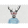 Image de Architects Paper Mantiburi 118170 Papier peint photo Animaux Graphiques Deer | Atelier 47 4 x 2,70 m Bleu/gris