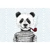 Image de Architects Paper Mantiburi 118195 Modern Panda Papier peint photo Motif animaux graphiques 4 x 2,70 m Bleu/rouge