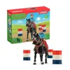 Image de Figurine Cowgirl et Tonneaux de Racing avec figurine et cheval Schleich 42576 Farm World
