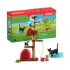 Image de Coffret Aire de jeu pour chats adorables figurines danimaux avec chats pour enfants dès 3 ans Schleich 42501 Farm World