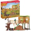 Image de Schleich 42594 Wild Safari Station de Ranger avec Animaux de la Savane - Alligator, Panthère, Maison de la Nature, Guide - Cadeau pour Garçons et Filles à Partir de 3 Ans