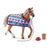 Image de Set de Jouets schleich 5 Pièces avec Figurine Cheval Pur-sang anglais avec couverture - Jouet Cheval Réealiste avec Couverture