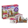 Image de Box avec Jument Hanovrien et Berger Australien, Figurine cheval et accessoires, SCHLEICH 72218 Horse Club, des 5 ans