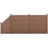 Image de NEU.HOLZ Clôture Brise Vue Brise Vent Bois Composite (WPC) Quadratique et Oblique Brun 183 x 451 cm