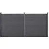 Image de NEU.HOLZ Clôture Brise Vue Brise Vent Bois Composite (WPC) Gris 183 x 357 cm