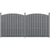 Image de NEU.HOLZ 2 Pièces de Clôture Barrière Brise Vue Brise Vent Bois Composite WPC Demi-Cercle Arrondi Gris 185 x 376 cm