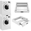 Image de [en.casa] Kit de Superposition Universel avec Tiroir Cadre pour Lave-Linge Sèche-Linge Standard 60 cm Machine à Laver Acier Laqué Blanc