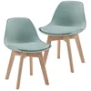 Image de [en.casa] Set de 2 Chaises pour Enfants pour Chambre d'enfant Moderne Assise Rembourrée en Simimicuir PU Plastique Hêtre 56 x 38 x 33 cm Vert Menthe