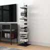Image de [en.casa] Bibliothèque Autoportante avec 10 Étagères pour CD DVD Livres Meuble de Rangement Polyvalente Design pour Salon Chambre Bureau Acier 150 x 39 x 39 cm Noir Mat