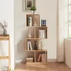 Image de [en.casa] Bibliothèque à 4 Niveaux de Rangement Étagère Autoportante Design pour Livres Plantes Décoration Capacité de Charge 30 kg Bambou 130 x 55 x 30 cm Naturel