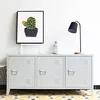 Image de [en.casa] Meuble TV Design à 3 Portes pour Salon Bureau 58 x 113 x 40 cm Commode avec Surfaces de Rangement Intérieures Capacité de Charge 20 kg Acier Laminé à Froid Blanc