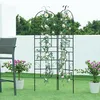 Image de casa.pro Treillis de Jardin en Set de 2 Pièces Lot de 2 Supports pour Plantes Grimpantes Style Romantique Flexible Extensible Facile à Planter Extérieur Acier 180 x 102 cm Noir