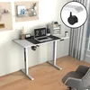 Image de pro.tec Bureau Électrique à Hauteur Réglable Assis Debout Rectangulaire Table Gaming Travail Porte-Boissons 4 roulettes Tapis de Souris Panneau de Particules Acier 120 x 60 cm Blanc