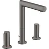 Image de hansgrohe Hansgohe AXOR Uno Mélangeur lavabo 3 trous 200, poignée zéro, vidage par pop-up, projection 183mm, 45133340, Couleur: Brushed Black Chrome