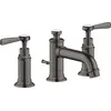 Image de hansgrohe AXOR MONTREUX mitigeur lavabo 3 trous 30, vidage escamotable, béquilles, projection 142mm, 16535340, Couleur: Brushed Black Chrome