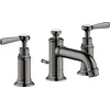 Image de hansgrohe AXOR MONTREUX mitigeur lavabo 3 trous 30, vidage escamotable, béquilles, projection 142mm, 16535330, Couleur: Polished Black Chrome