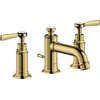 Image de hansgrohe AXOR MONTREUX mitigeur lavabo 3 trous 30, vidage escamotable, béquilles, projection 142mm, 16535990, Couleur: Polished Gold Optic