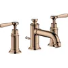 Image de hansgrohe AXOR MONTREUX mitigeur lavabo 3 trous 30, vidage escamotable, béquilles, projection 142mm, 16535300, Couleur: Polished Red Gold
