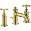 Image de Hansgrohe AXOR MONTREUX Mélangeur lavabo 3 trous 30, vidage par pop-up, porte-à-faux 142mm, Coloris: laiton brossé