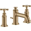 Image de hansgrohe Axor Montreux Robinet lavabo 3 trous 143 mm, avec croix, tirette, bronze