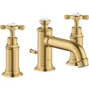 Image de hansgrohe Axor Montreux 3 trous Robinet de lavabo 143 mm, avec croix, tirette, or optique brillant