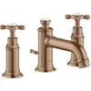 Image de Hansgrohe AXOR MONTREUX Mélangeur lavabo 3 trous 30, vidage par pop-up, porte-à-faux 142mm, Coloris: Or rouge brossé