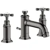 Image de hansgrohe AXOR MONTREUX Mélangeur lavabo 3 trous 30, vidage par pop-up, porte-à-faux 142mm, 16536330, Couleur: Polished Black Chrome