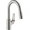 Image de hansgrohe Focus M42 Mitigeur de cuisine 180, avec douchette extractible 2 jets, aspect acier inox, 71801800