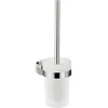 Image de hansgrohe Ensemble brosse WC Logis Uni, chrome, montage mural, verre dépoli, laiton