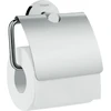 Image de hansgrohe Porte-papier toilette Logis Uni avec couvercle, montage mural, laiton chromé