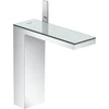 Image de hansgrohe Mitigeur lavabo monocommande 230 Axor MyEdition A 196 mm, avec vidage poussoir, avec plaque, chrome/verre satiné