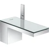Image de hansgrohe Mitigeur monocommande lavabo 70 Axor MyEdition A 151 mm, poussoir, avec plaque, chrome/verre miroir