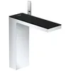 Image de mitigeur lavabo 230, bonde push-open chromée/verre noir