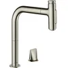 Image de hansgrohe Metris Select M71 Mitigeur de cuisine 2 trous 200, avec douchette extractible 2 jets, sBox, aspect acier inox, 73818800