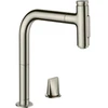 Image de hansgrohe Mitigeur évier 2 trous 200 Metris Sel. M71 avec douchette, 2 jets, sBox, aspect inox